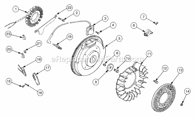 Ignition, Electrical, And Flywheel Diagram and Parts List for 2186 13A-288L100, 13B-288M100 Cub Cadet Lawn Tractor